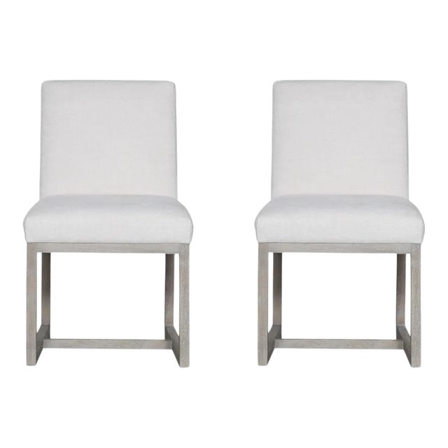 Modern Charter Stone Gray Side Chairs - a Pair For Sale