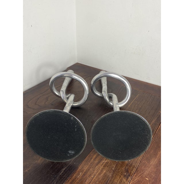 Large Knot-Shaped Aluminum Candlesticks, Italy, 1970, Set of 2 For Sale - Image 15 of 17