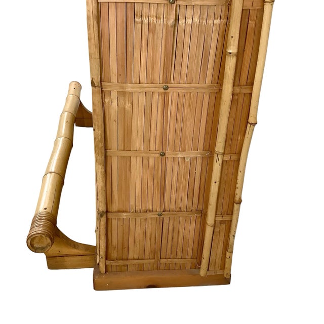 Vintage Bamboo & Woven Rattan Freestanding Dry Bar With Shelving For Sale - Image 14 of 17
