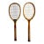1905 Antique Americana Boho Chic Wood Tennis Rackets Home Accents - A Pair. For Sale