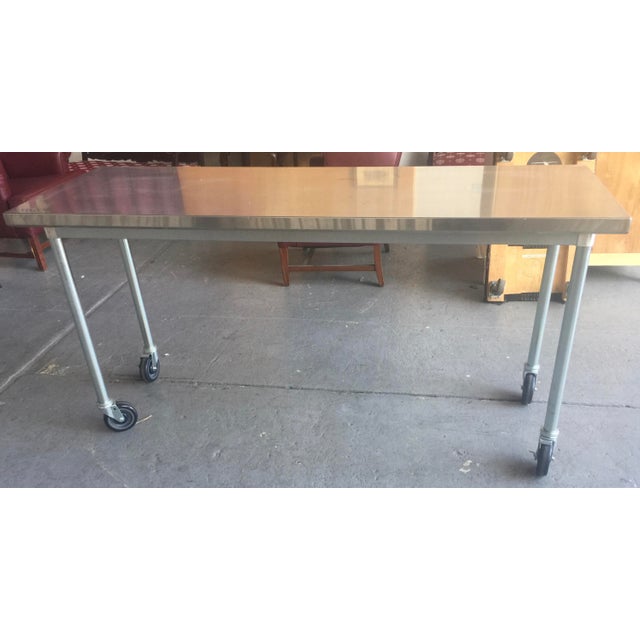 Rolling Stainless Steel Table Chairish