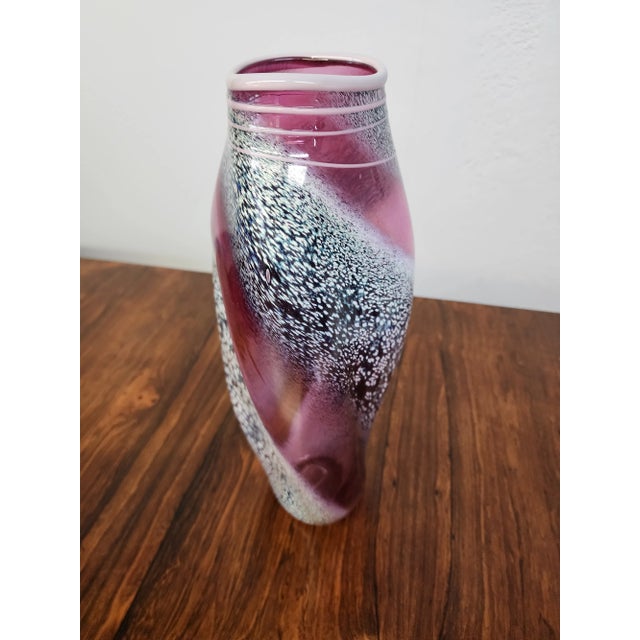Tom Philabaum Studio Glass Vase 1985 Early Carbon Series Hand-Blown Large 15 1/2 Inches Tall! For Sale In Jacksonville, FL - Image 6 of 14