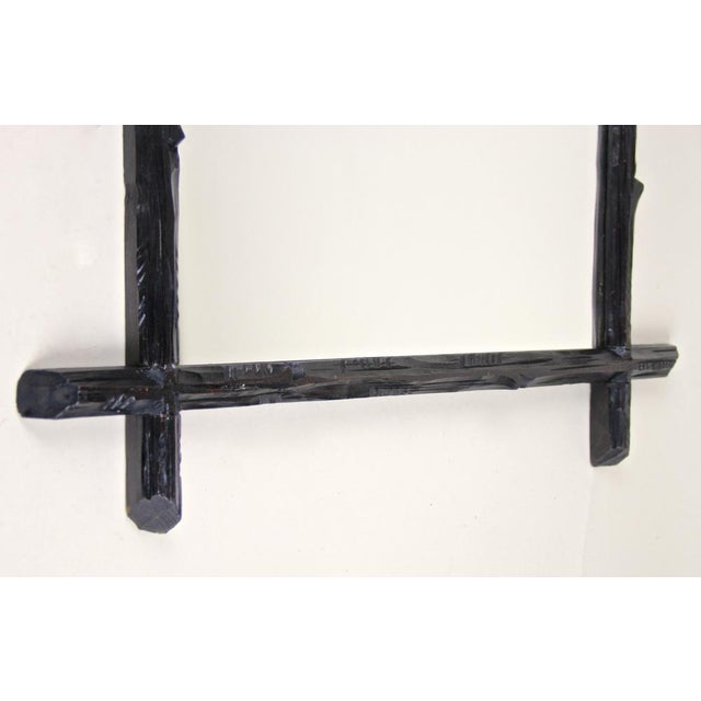 Glass Austrian Black Forest Basswood Wall Mirror, 1880s For Sale - Image 7 of 16