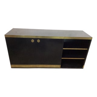 Black Lacquered and Brass Sideboard from Mario Sabot, Italy, 1970s For Sale