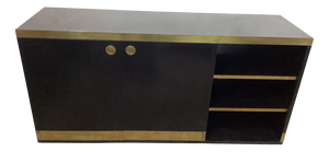Black Lacquered and Brass Sideboard from Mario Sabot, Italy, 1970s