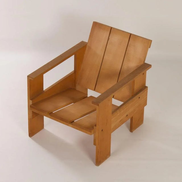 Cassina Crate Chair by Gerrit Thomas Rietveld for Cassina, 1980s For Sale - Image 4 of 13