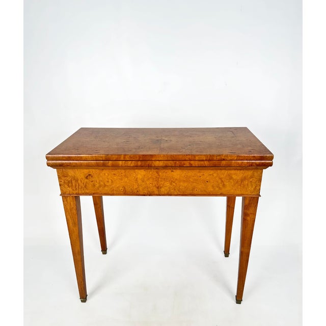 Game Table with Veneer Pattern in Ash Burl Wood, 1810 For Sale - Image 5 of 8