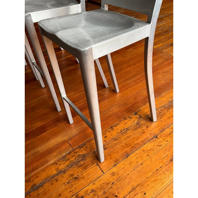 Brushed Aluminum Hudson Stool Designed by Philippe Starck for Emeco For Sale - Image 14 of 15