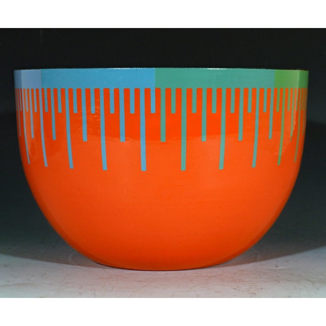 Orange Richard Anuszkiewicz Op Art Enamel Bowl, Made for the Hirshhorn Museum and Sculpture Garden American, 1976 For Sale - Image 8 of 8