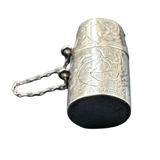 Antique Sterling Silver Cylindrical Vesta Match Safe For Sale In Seattle - Image 6 of 11