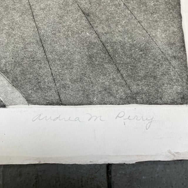 1980’s Original Lithograph Print Fanciful Patterned Room Signed For Sale - Image 4 of 5