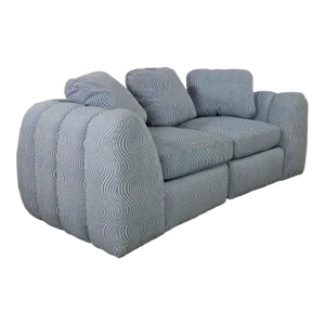 Modern to Postmodern Channeled Sectional Loveseat or Lounge Chairs Style of Jay Spectre