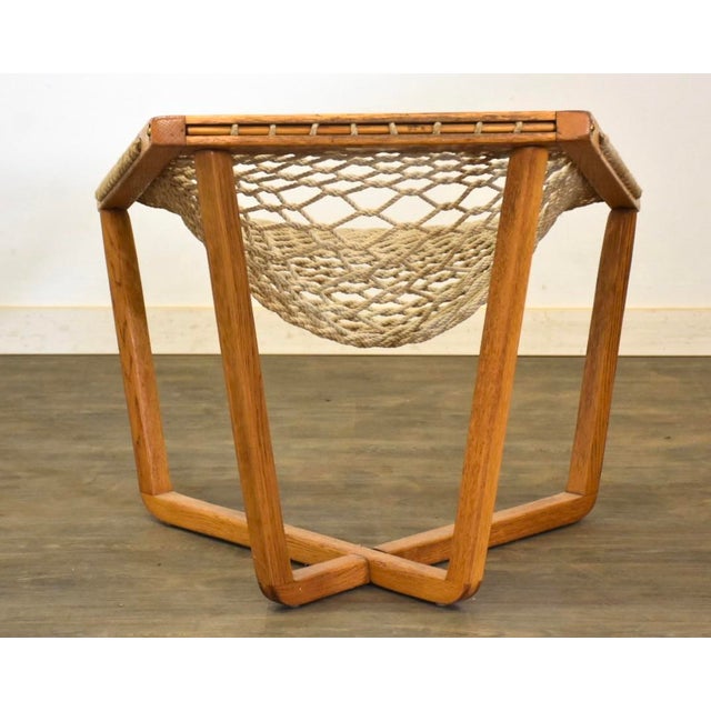 1970s Modern Oak Net Chair For Sale - Image 4 of 8