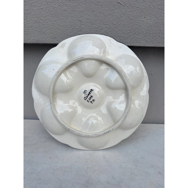 French Mid-Century French Faience Quimper Yellow Oyster Plate For Sale - Image 3 of 3
