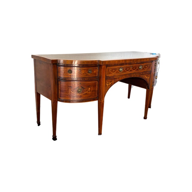 Circa 1790 Finely Figured Georgian Mahogany Sideboard/Server With Stunning Inlay For Sale - Image 4 of 15