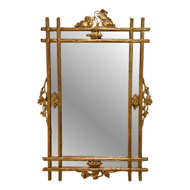 French 19th Century Giltwood Mirror with Vines and Grapes For Sale