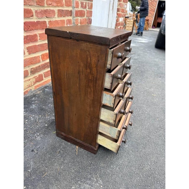 Antique Early American Premitive Style Apothecary Cabinet or Spice Drawer For Sale - Image 12 of 17
