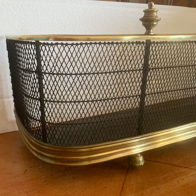 Antique English Brass and Wirework Fender For Sale - Image 6 of 18