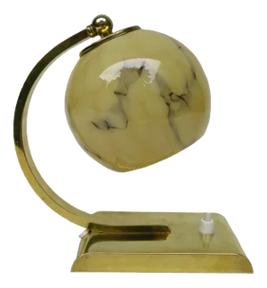 Art Deco Brass Bedside Table Lamps, Set of 2