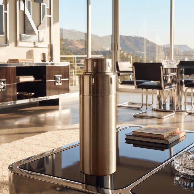 An exceptional mid-century cocktail shaker designed by the legendary Italian architect and designer Gio Ponti and expertly...