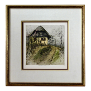 Luigi Kasimir Landscape With House C. 1950 Original Print