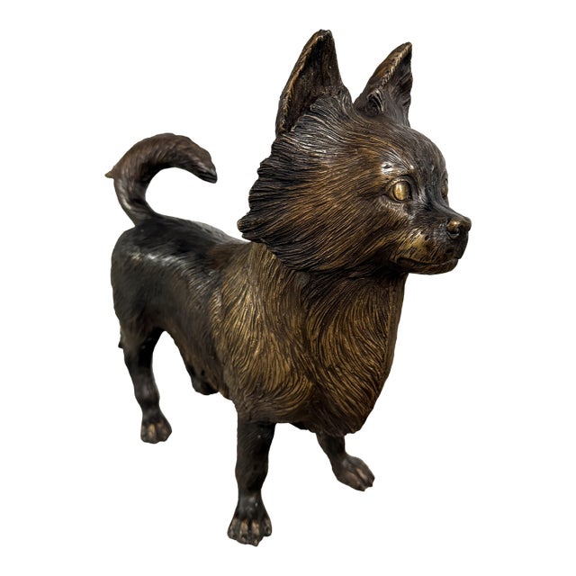 Life-Size Bronze Chihuahua Sculpture - 14"h For Sale