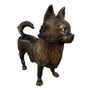 Life-Size Bronze Chihuahua Sculpture - 14"h
