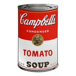 Campbell’s Soup Can: Tomato, Andy Warhol Serigraph, Stamped Verso by Sunday B. Morning