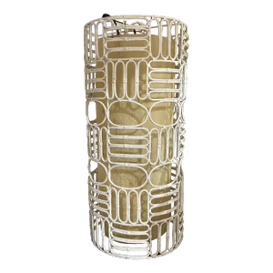 1960s MCM Mid-Century Modern Rattan BambooHanging Pendant Swag Lamp