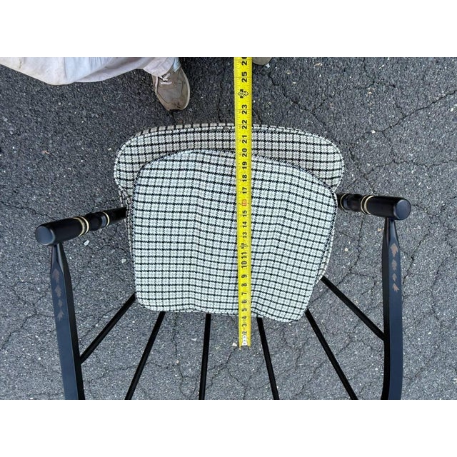 Wood Pair of Vintage Black Painted Barrel Back Tub Chairs For Sale - Image 7 of 18
