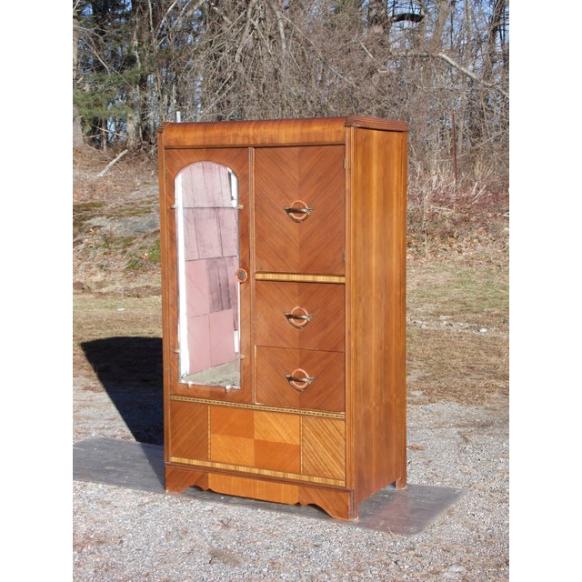 Antique Art Deco Waterfall Chifferobe Armoire Wardrobe Dresser Closet b Furniture Chairish