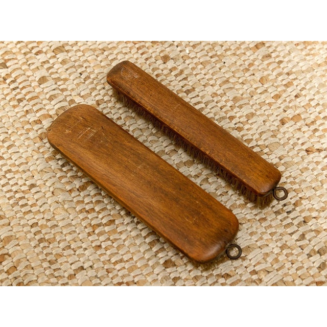 Farmhouse Antique Mirror and Brushes For Sale - Image 3 of 9