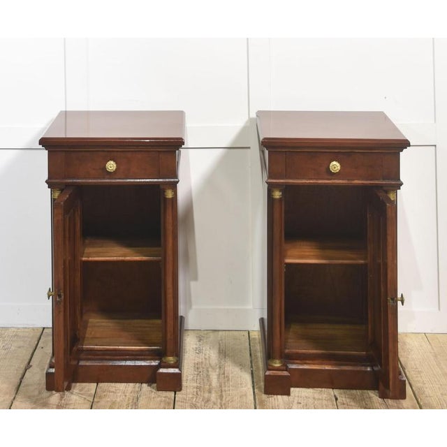 Wood Empire Style Mahogany Bedside Cabinets, 1890s, Set of 2 For Sale - Image 7 of 12