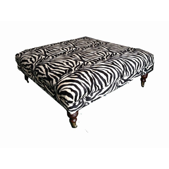 Oversized Zebra Print Cocktail Ottoman Chairish