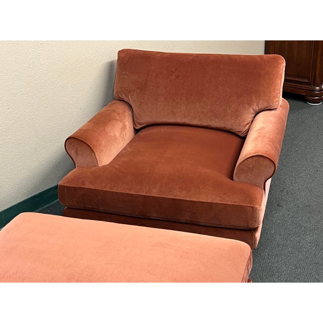 Interior Define Custom Maxwell Velvet Chair + Lennox Velvet Ottoman ...