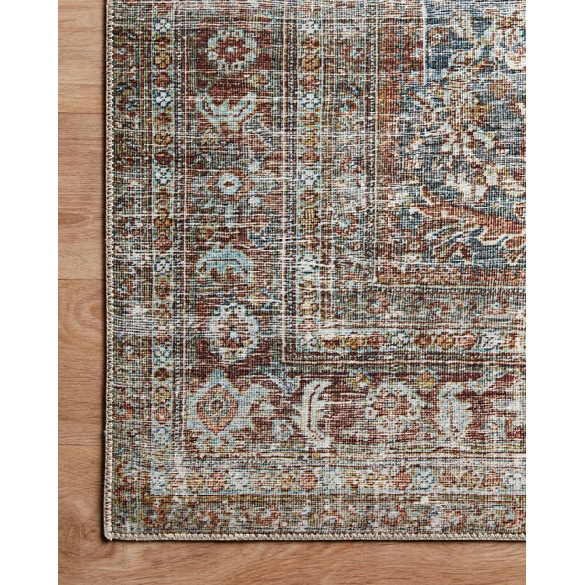 2020s Chris Loves Julia x Loloi Jules Lagoon / Brick 5'-0" x 7'-6" Area Rug For Sale - Image 5 of 6