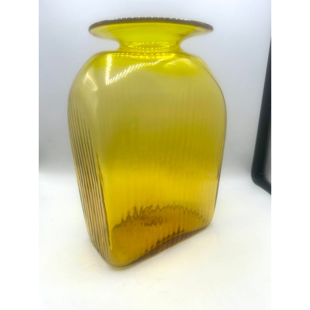 1964 Joel Myers for Blenko 6420 Vase in Jonquil Yellow For Sale - Image 9 of 11