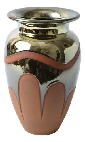 French Art Deco Metallic Glaze Vase, 1930s