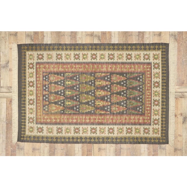 Charcoal Vintage Persian Kilim Rug - 05'04 X 08'02 For Sale - Image 8 of 8