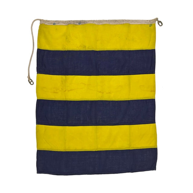 Small Vintage Distressed Nautical Signal Flag For Sale In Los Angeles - Image 6 of 6