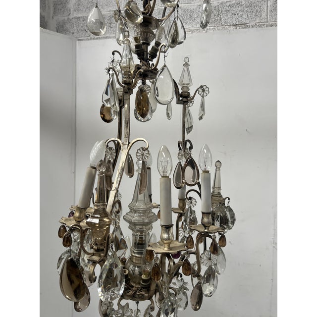 Louis XV Style Cage Chandelier with Pendants, Late 19th Century For Sale - Image 5 of 16