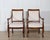 Elegant pair of 19th-century Italian Empire armchairs from Genoa, crafted in solid mahogany with refined neoclassical...