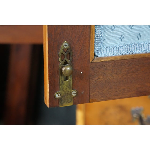Antique English George II Style Oyster Burl Yew Cabinet on Chest Linen Press 80" For Sale - Image 17 of 18