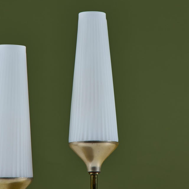 Petite Milk Glass Table Lamp With Pedestal Base For Sale - Image 14 of 16