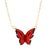 Gold Gold Joy Red Enamel Butterfly Necklace For Sale - Image 8 of 8