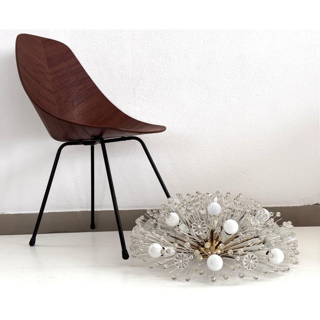 Large Brass and Glass Snowflake Sputnik Starburst Flush Mount from Rupert Nikoll, 1970s For Sale - Image 16 of 18