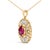 Haus of Brilliance 14K Yellow Gold Plated Sterling Silver Lab Grown Ruby and Diamond Medallion Pendant Necklace For Sale - Image 4 of 4