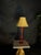 Vintage Style Red Table Lamp With Beige Fabric Shade For Sale - Image 10 of 10