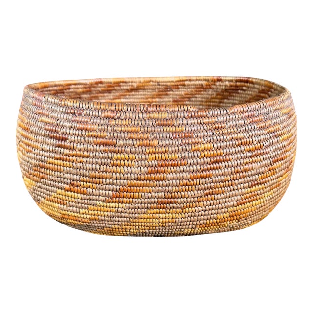 Late 19th Century California Mission Basket With Collectors Museum Number For Sale