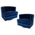 Wood Mid-Century Modern Luxurious Blue Velvet Swivel Lounge Chairs - A Pair For Sale - Image 7 of 7